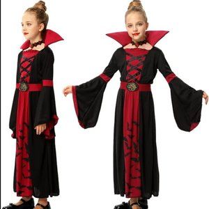 Royal Vampire Costume for Girls Halloween Dress Up S Size, 5 - 7 Years